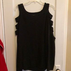 Black sweater with slit sleeves